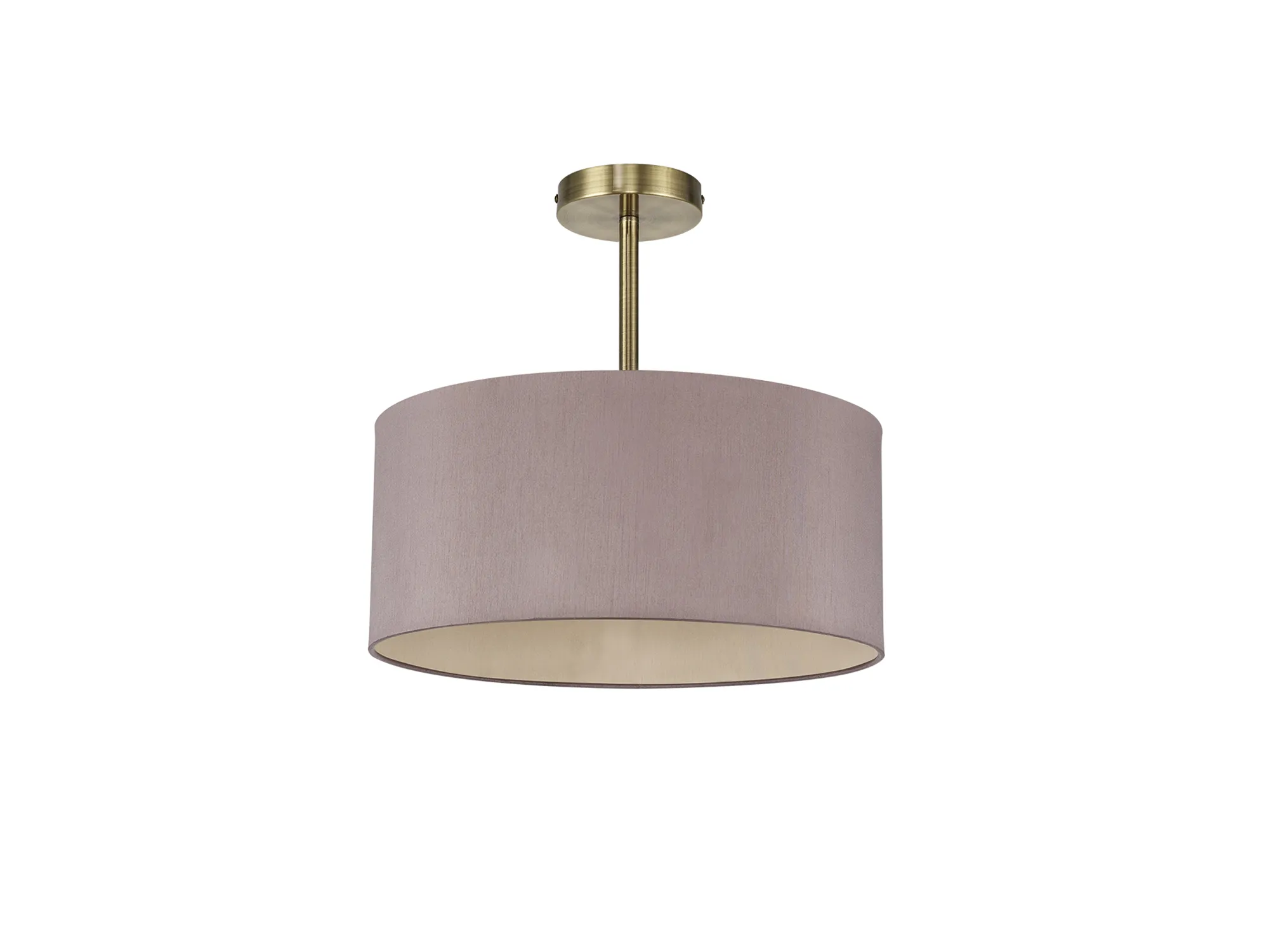 Baymont 40cm Semi Flush 1 Light Antique Brass, Taupe/Halo Gold DK0169  Deco Baymont